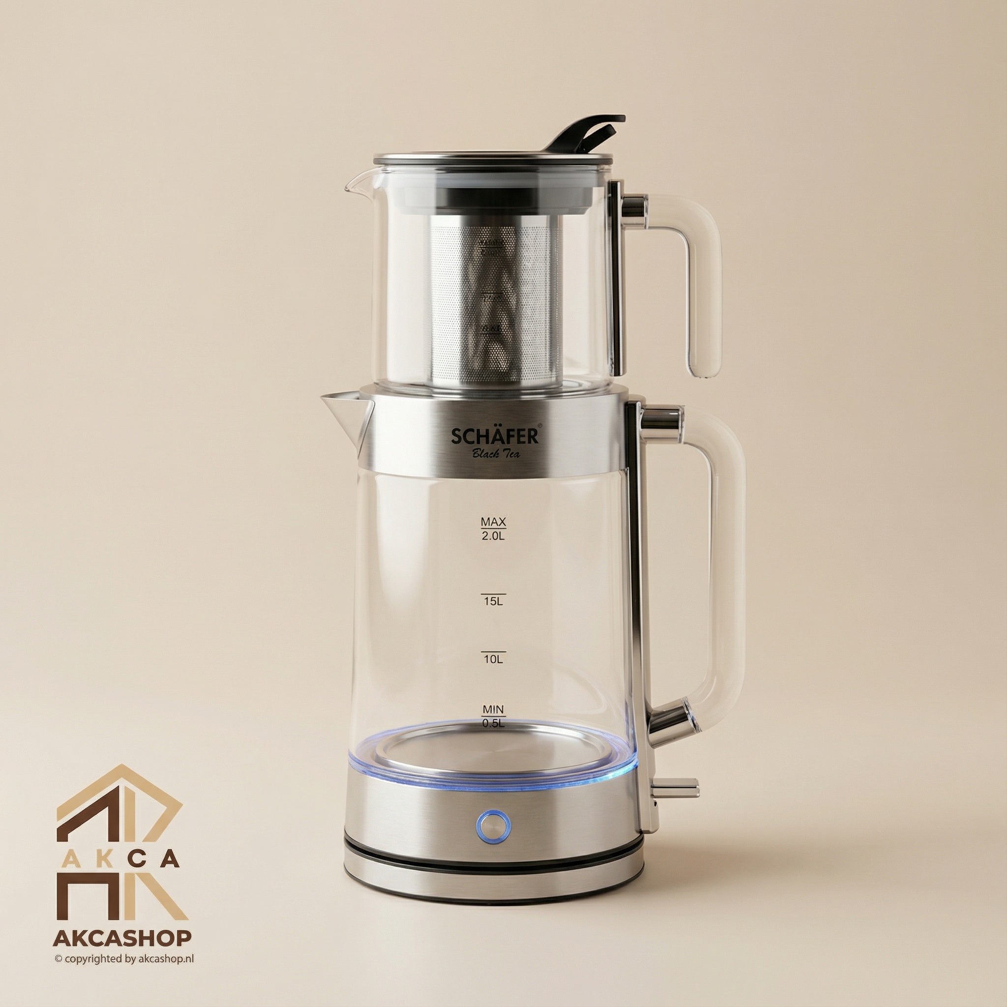 Schäfer - Glas Theekoker - 2,0/0,8L