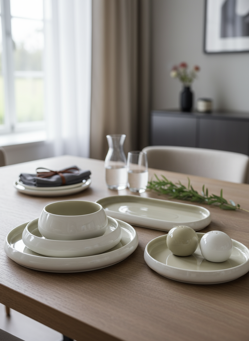 Chubby Dinnerset - Beige en Wit - 27Pcs