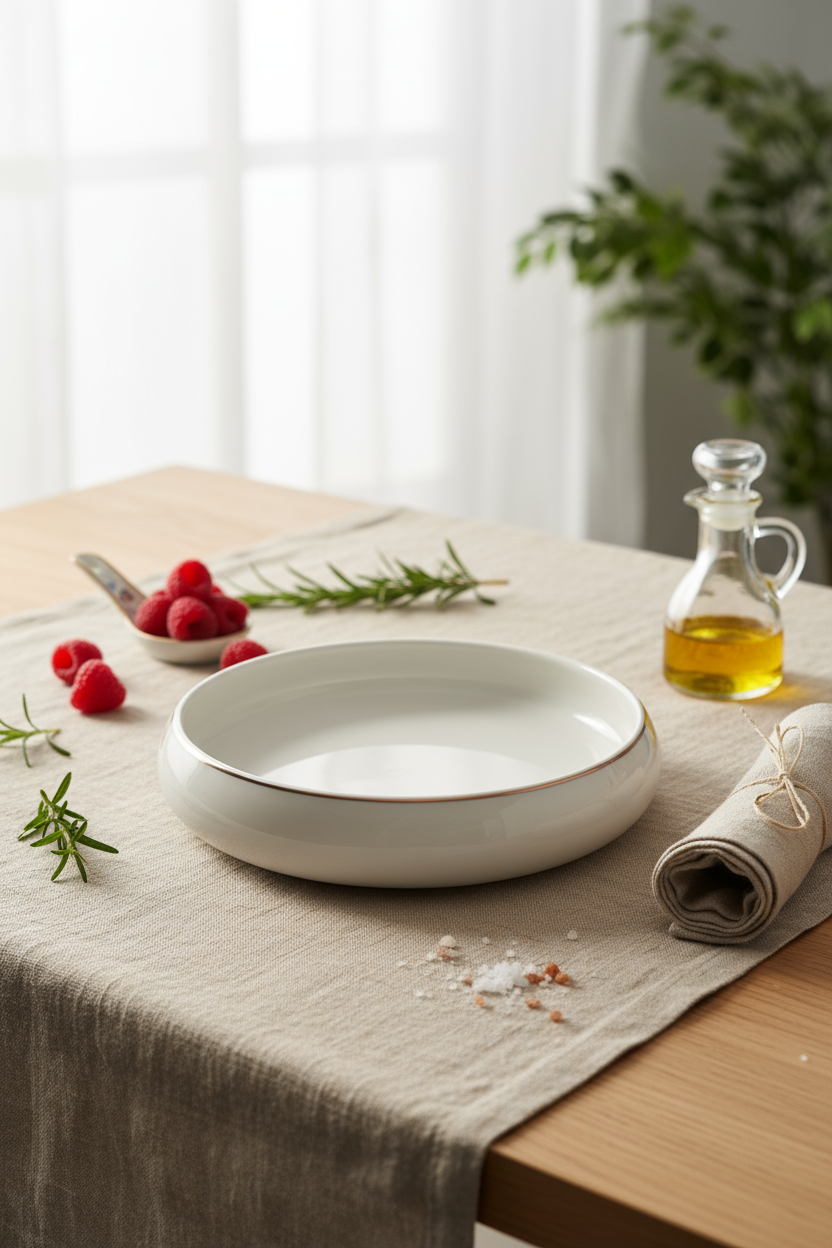 Chubby Gold Rim - Diepe Dinner bord - 3 stuks