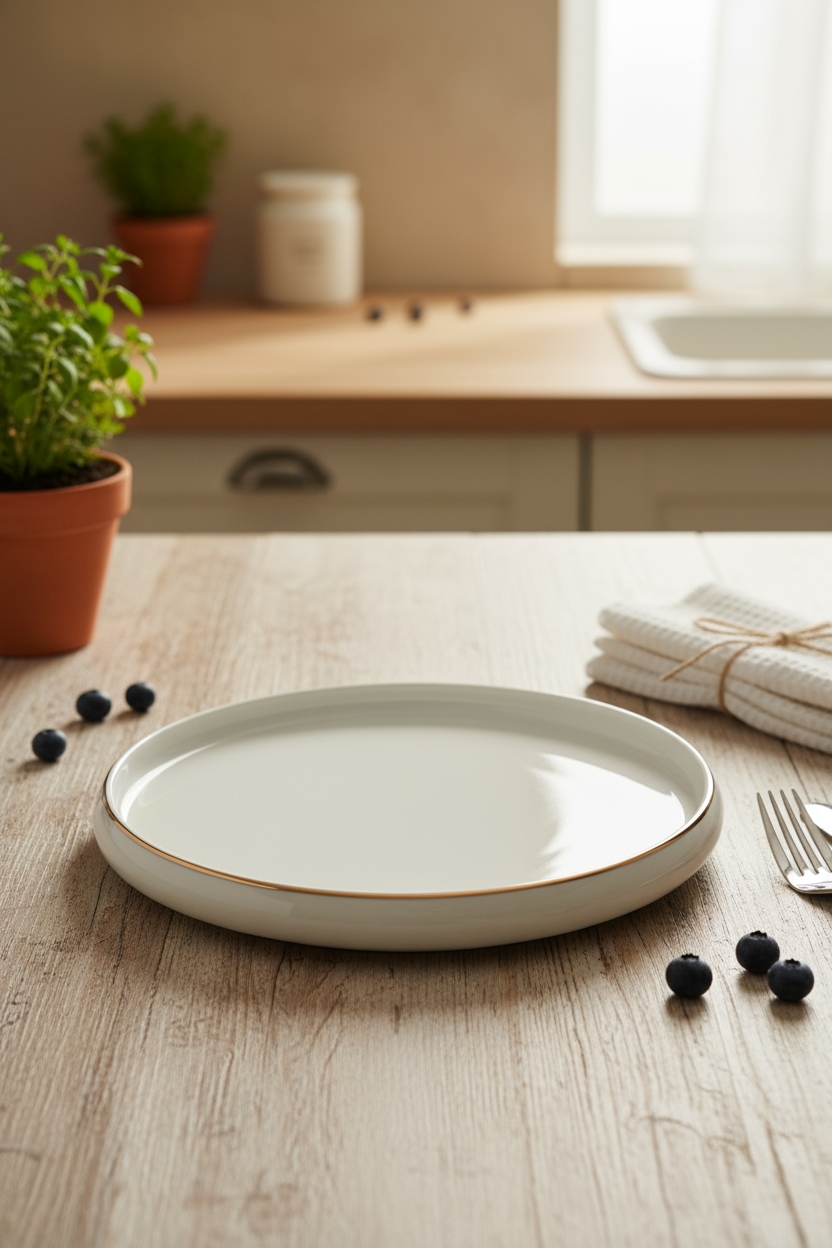 Chubby Gold Rim - Grote Diner Bord - 2 stuks