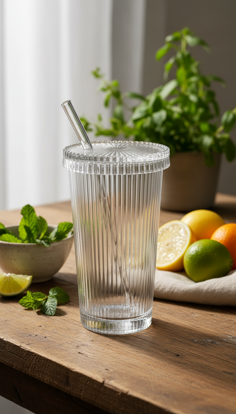 Bavary - Milkshake glas met rietje