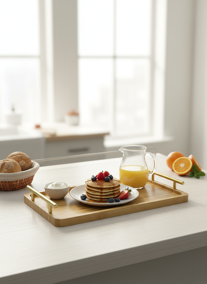 Houten serverplank - Gold handvat