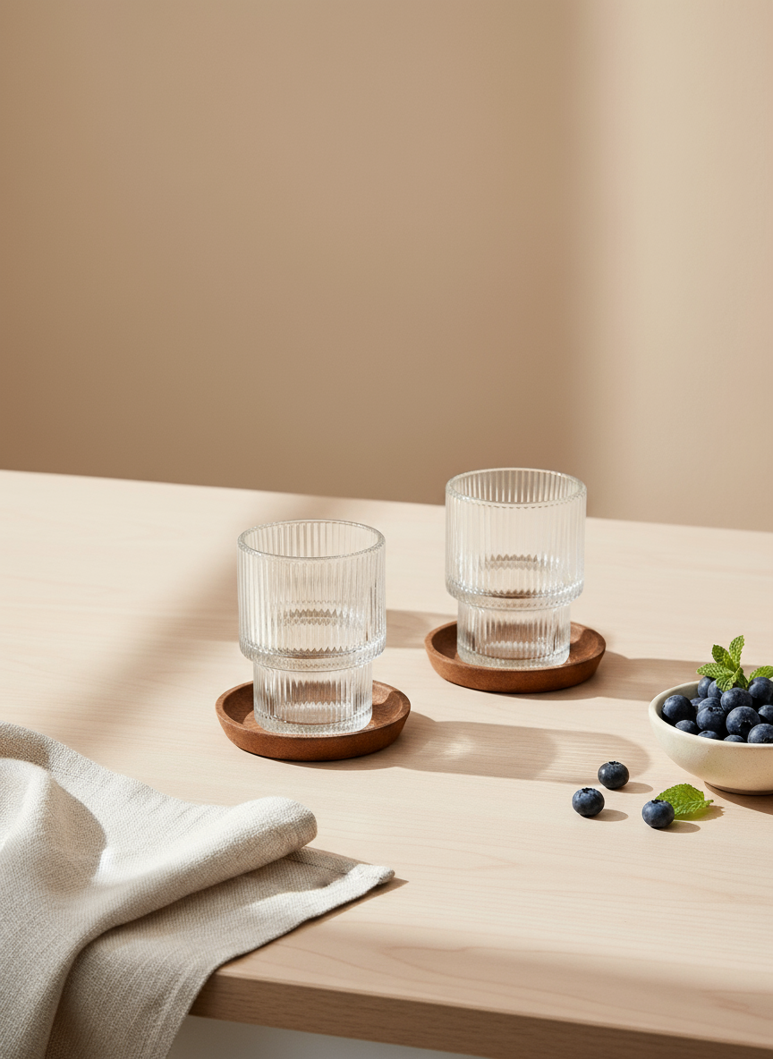 Ribble glazen kort - Set van 6