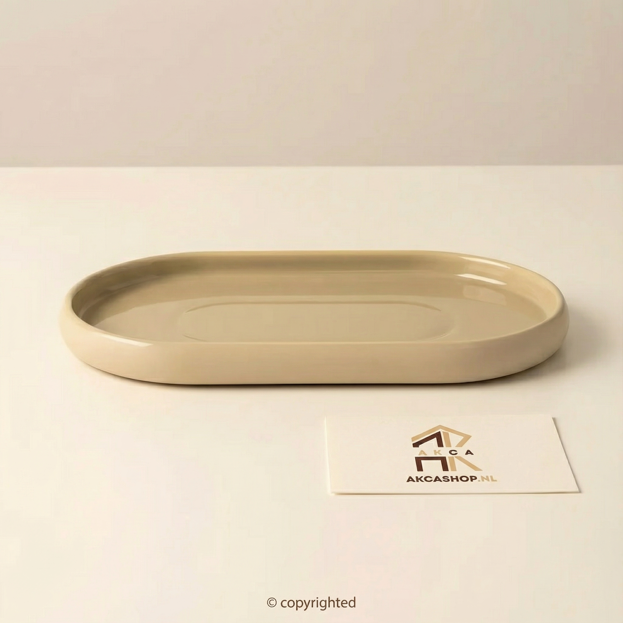 Beige Chubby - Grote ovale bord - 2 stuks