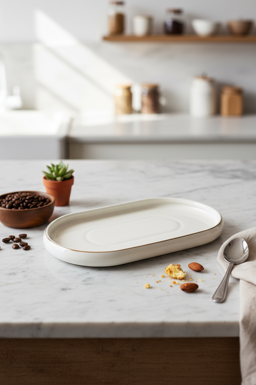 Chubby Gold Rim- Grote ovale schaal - 2 stuks