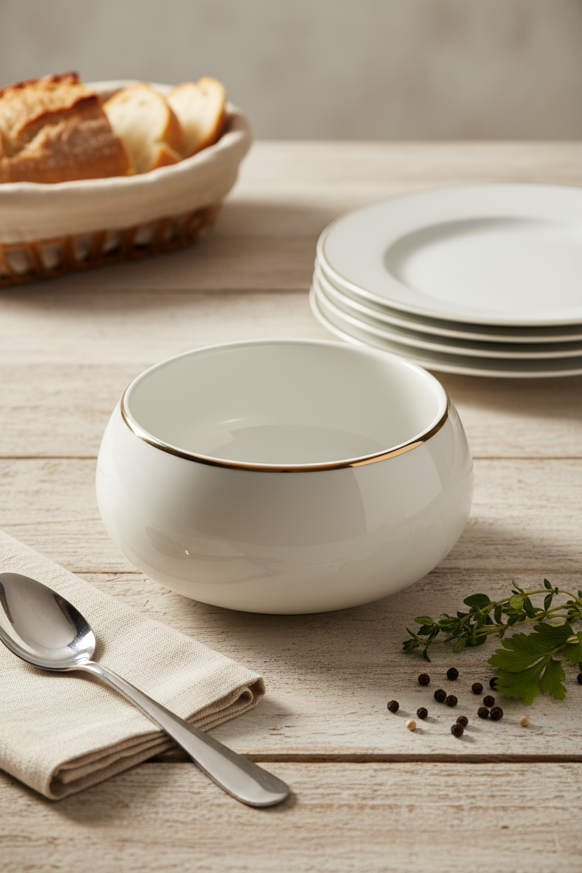 Chubby Gold Rim - Soepkommen - 3 stuks