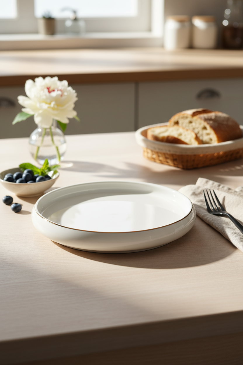 Chubby Gold Rim - diner bord - 3 stuks