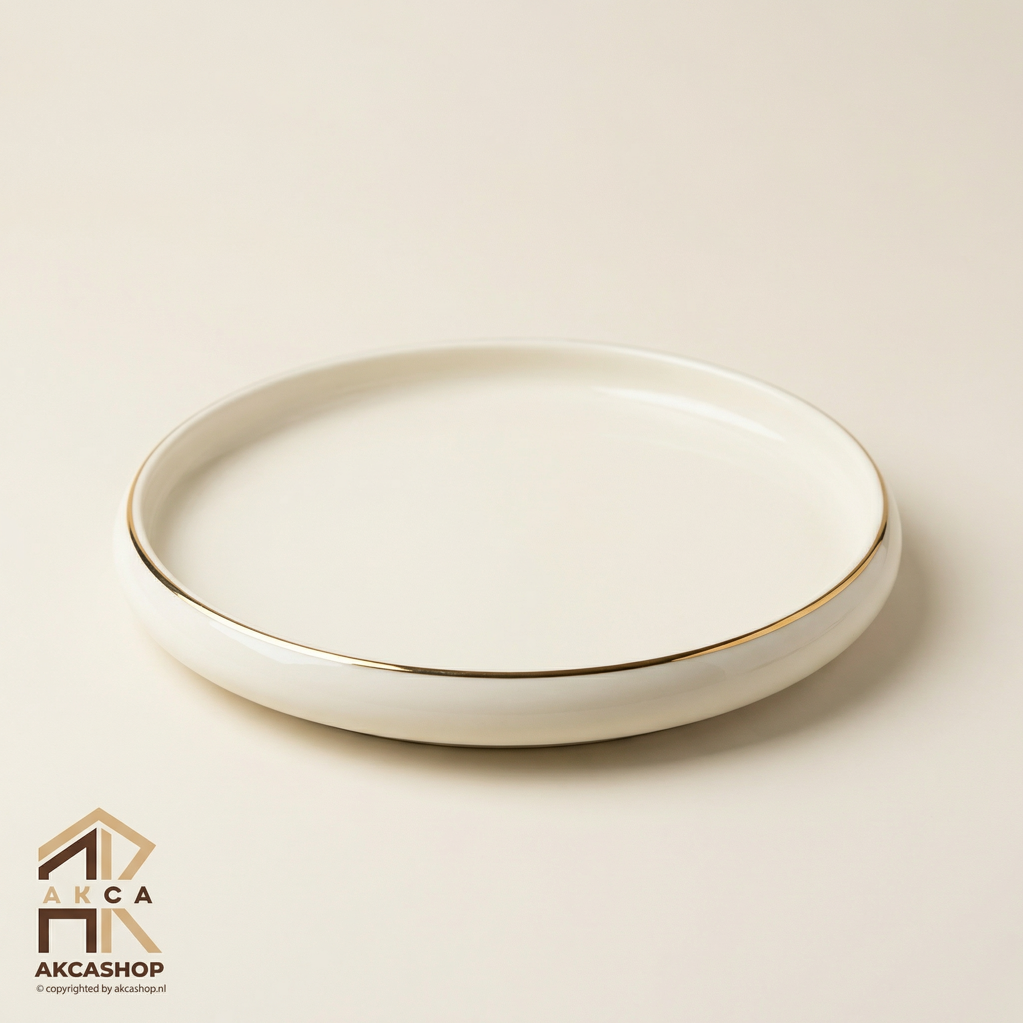 Chubby Gold Rim - Grote Diner Bord - 2 stuks