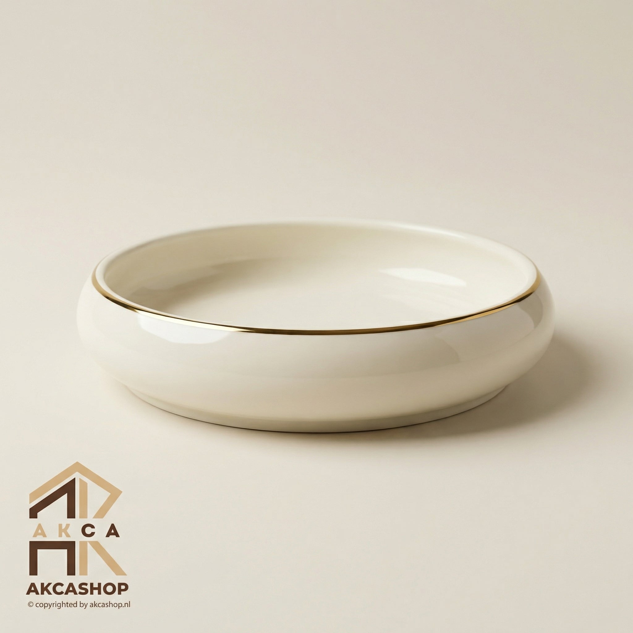 Chubby Gold Rim - Diepe Dinner bord - 3 stuks