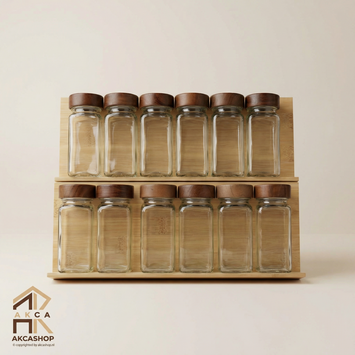 Acacia Voorraadpotjes - Kruidenrek - 14 delig