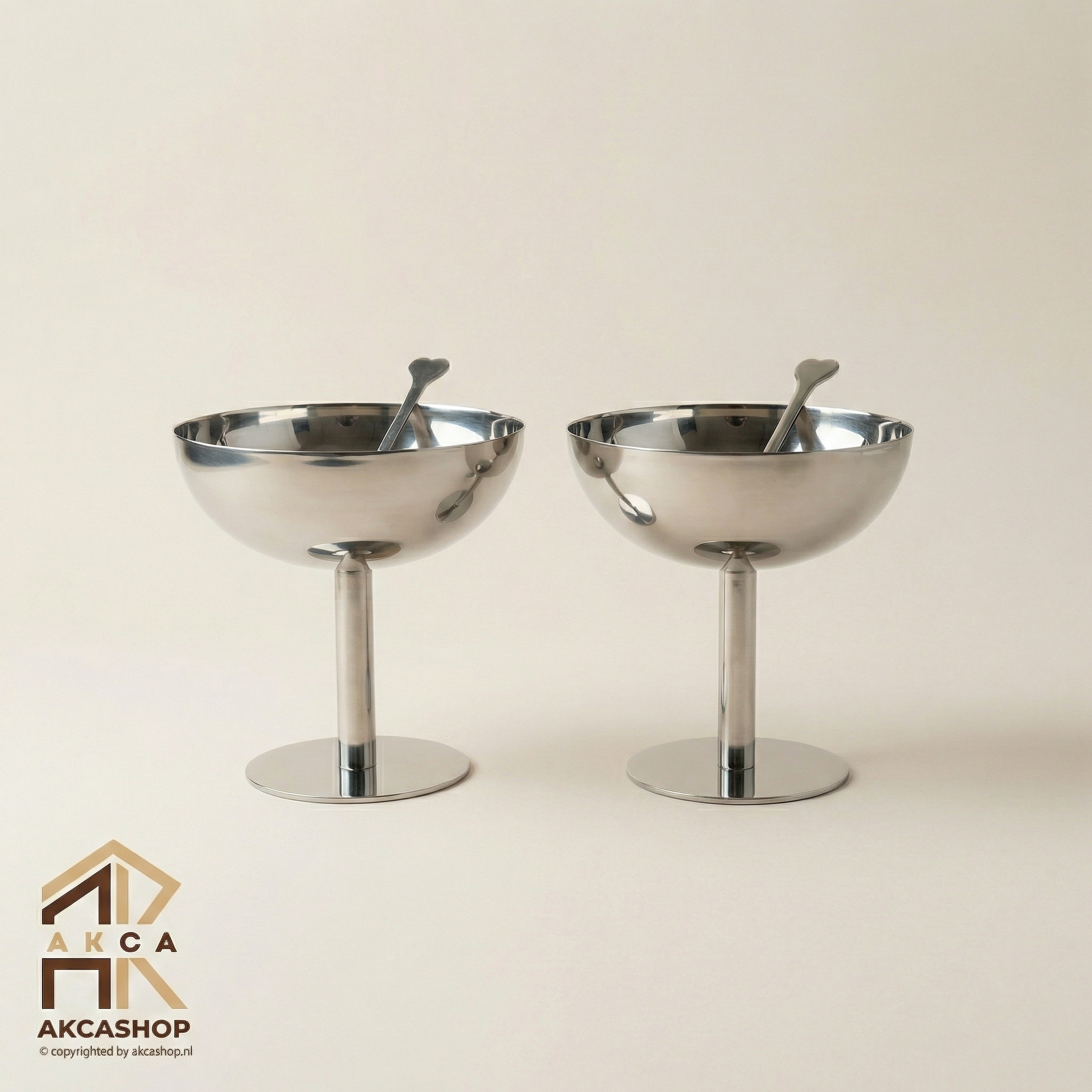 Aura - RVS Coupe - Set van 2 - 11cm