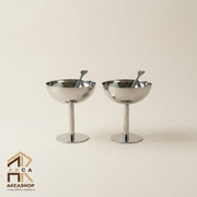 Aura - RVS Coupe - Set van 2 - 9cm