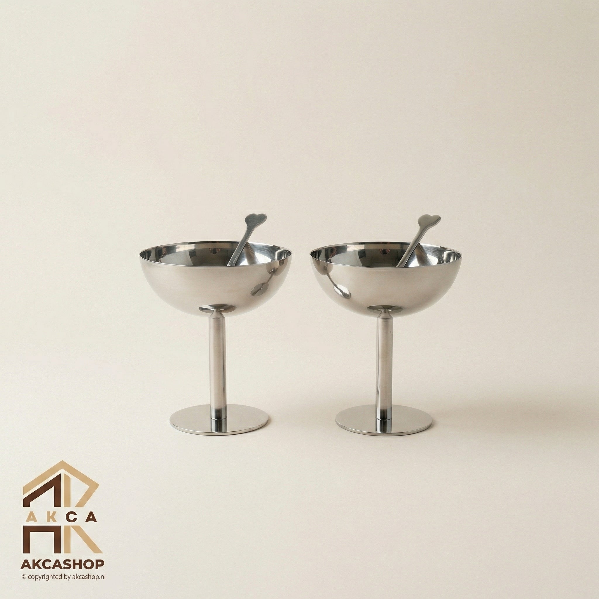 Aura - RVS Coupe - Set van 2 - 9cm