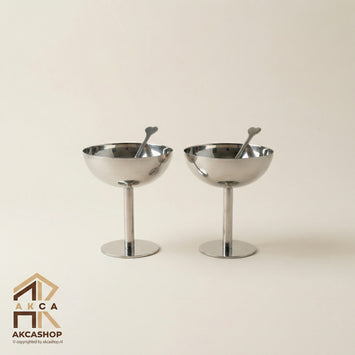 Aura - RVS Coupe - Set van 2 - 9cm