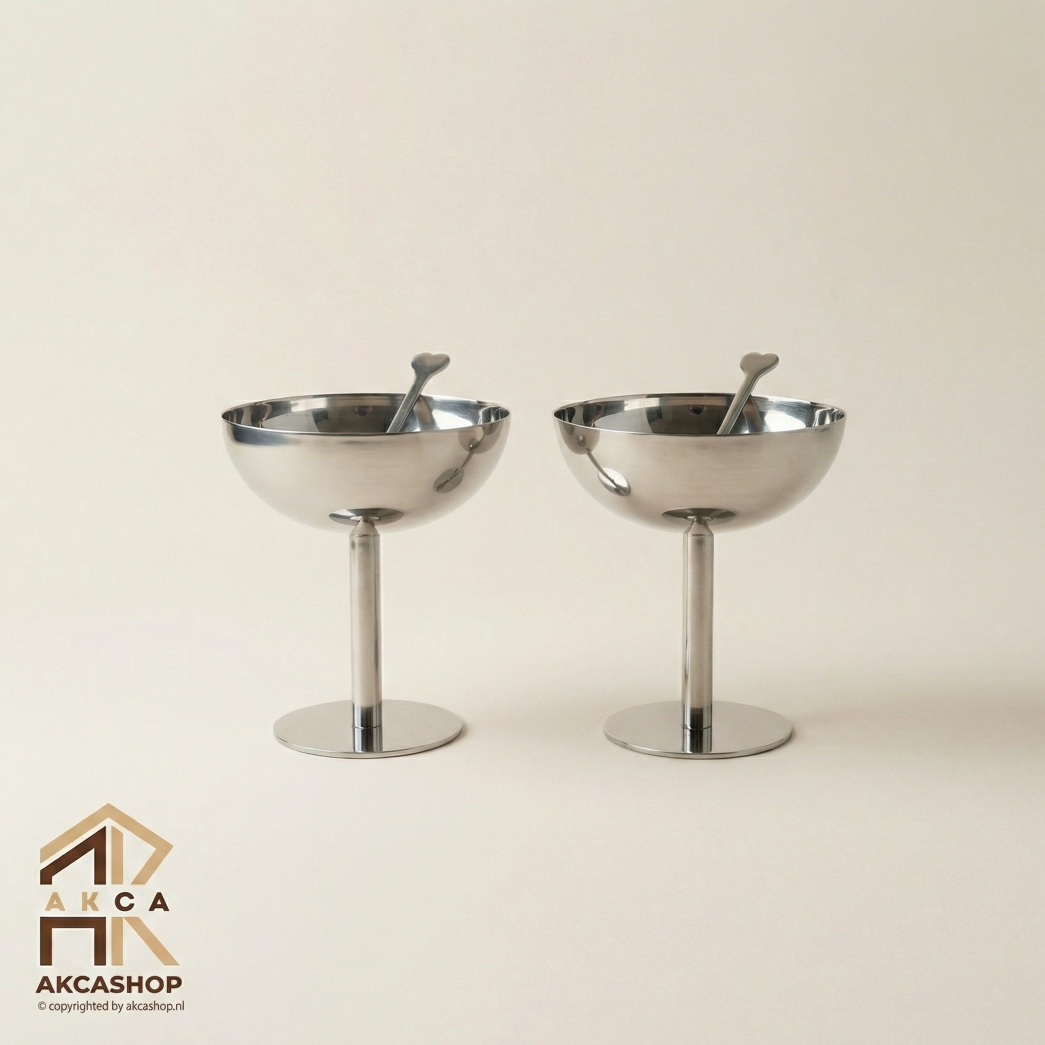 Aura - RVS Coupe - Set van 2 -10cm