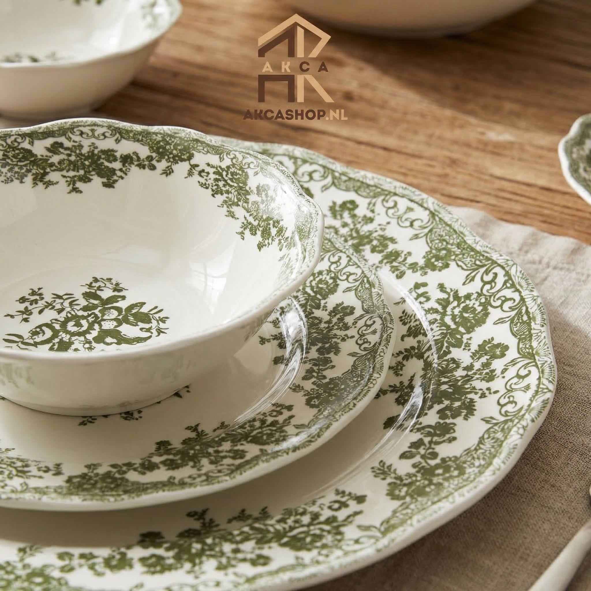 Vintage - Serviesset - 25 Delig - Groen