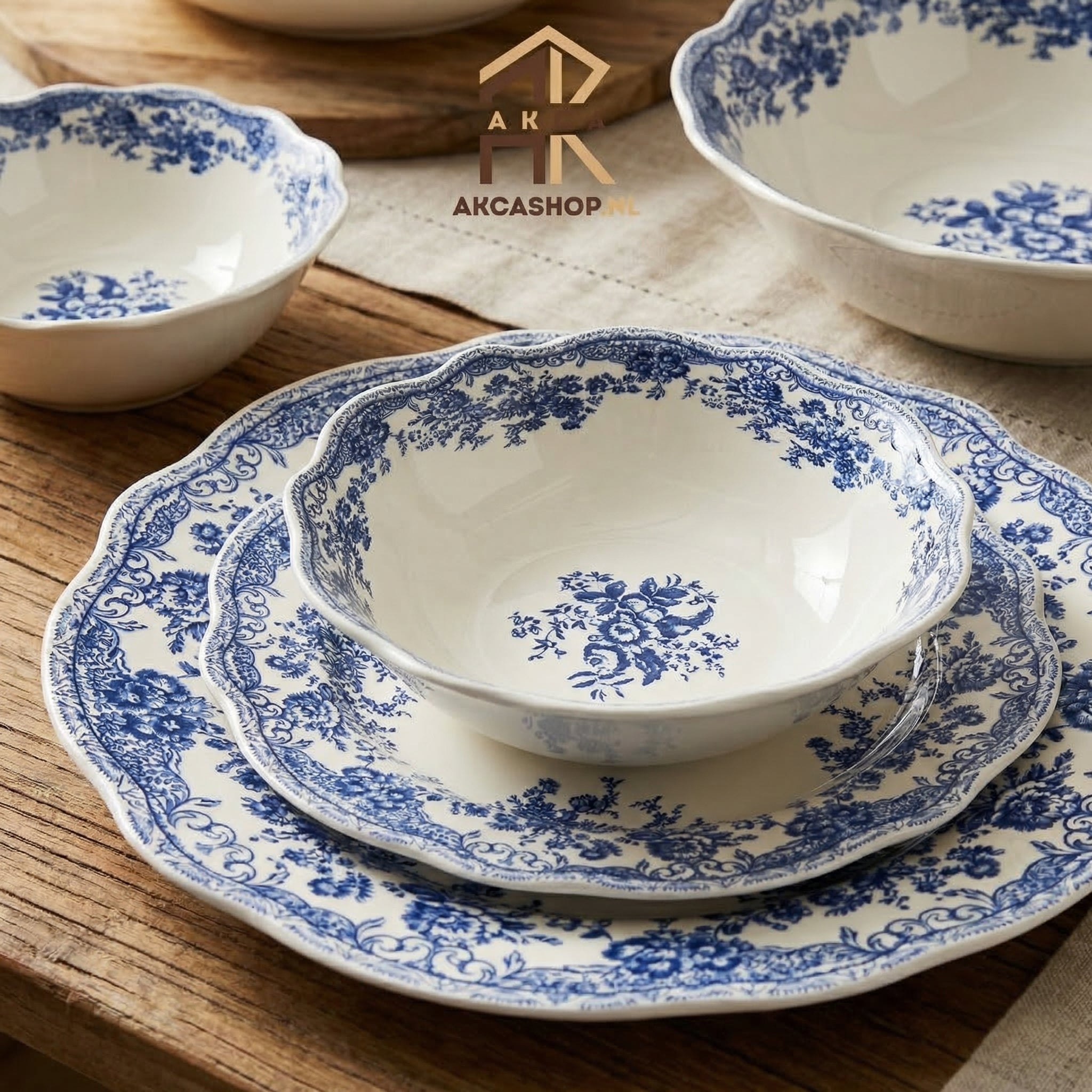 Vintage - Serviesset - 25 Delig - Blauw