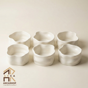 Nordic Snackschalen Organic - Set van 6 - 9,5cm - Wit