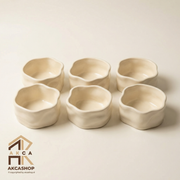 Nordic Snackschalen Organic - Set van 6 - 8cm - Créme