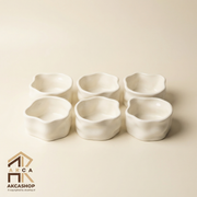 Nordic Snackschalen Organic - Set van 6 - 8cm - Wit