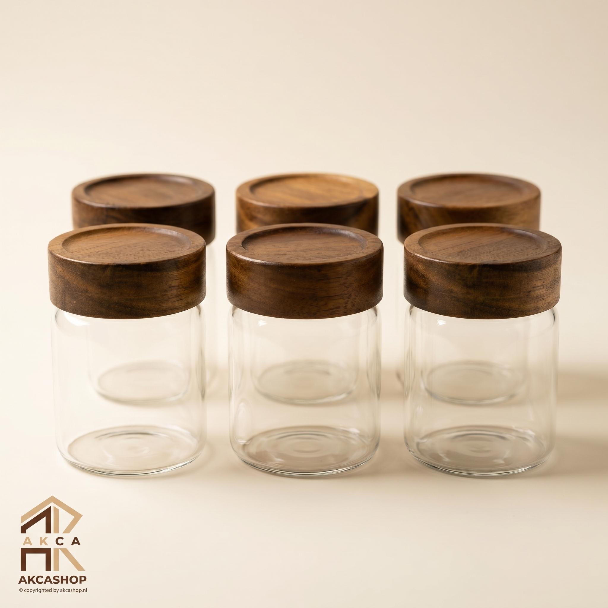 Acacia Kruidenpotten - 6 stuks - 9cm