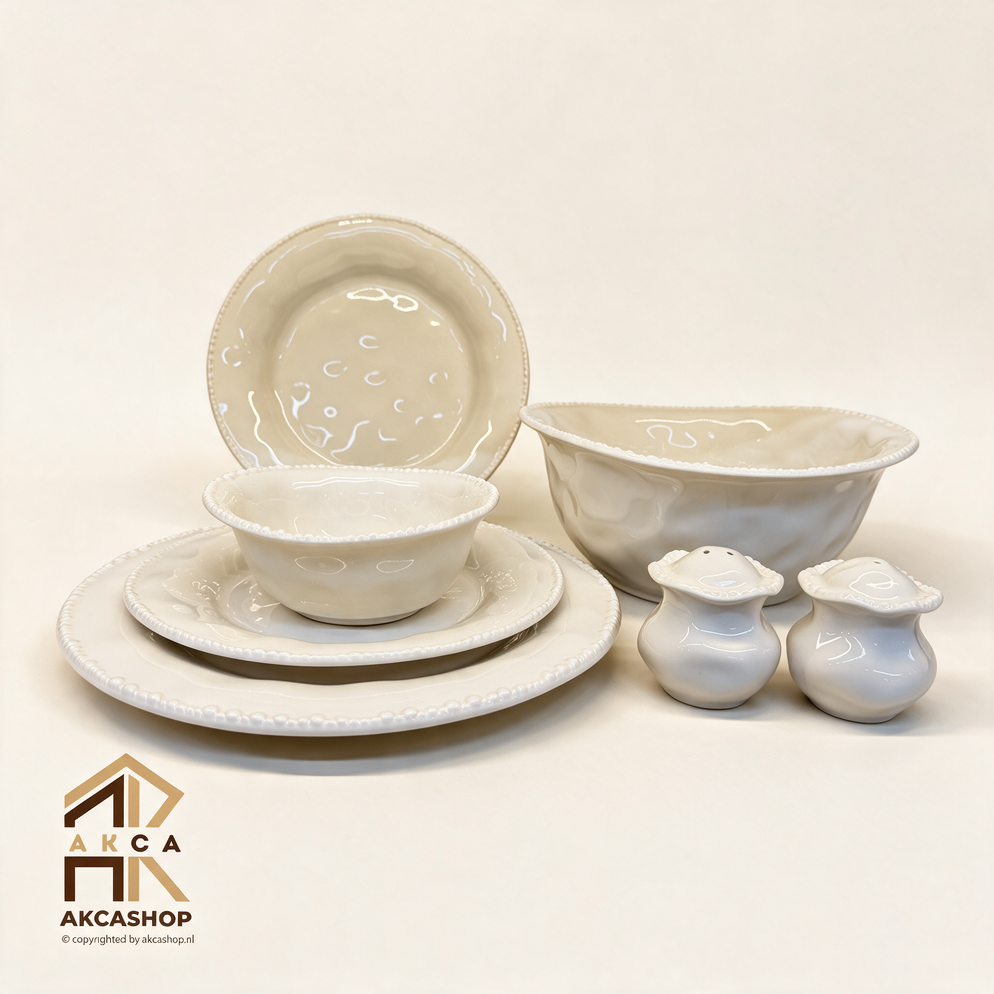 27 Delig - Pearls Serviesset - Créme