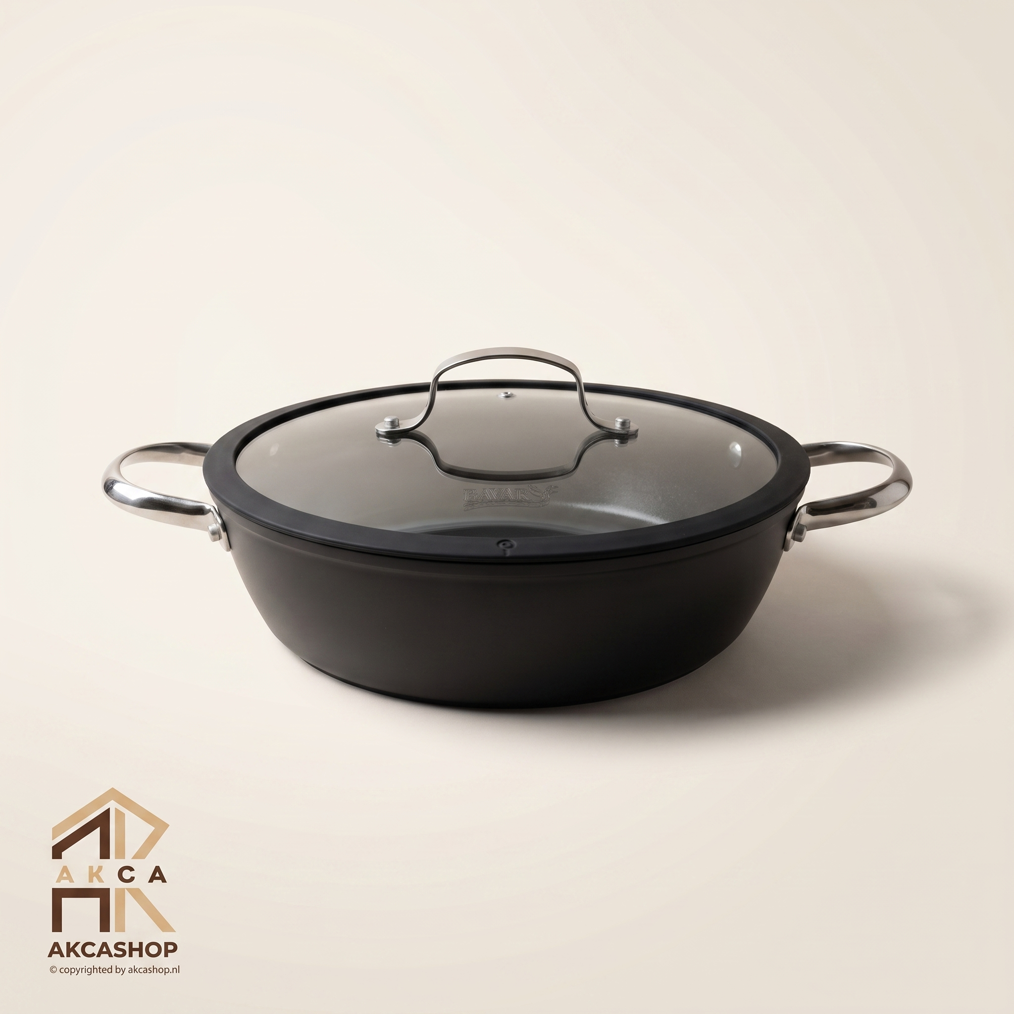 Bavary - PFAS Vrije Braadpan laag - Zwart - 24/28cm