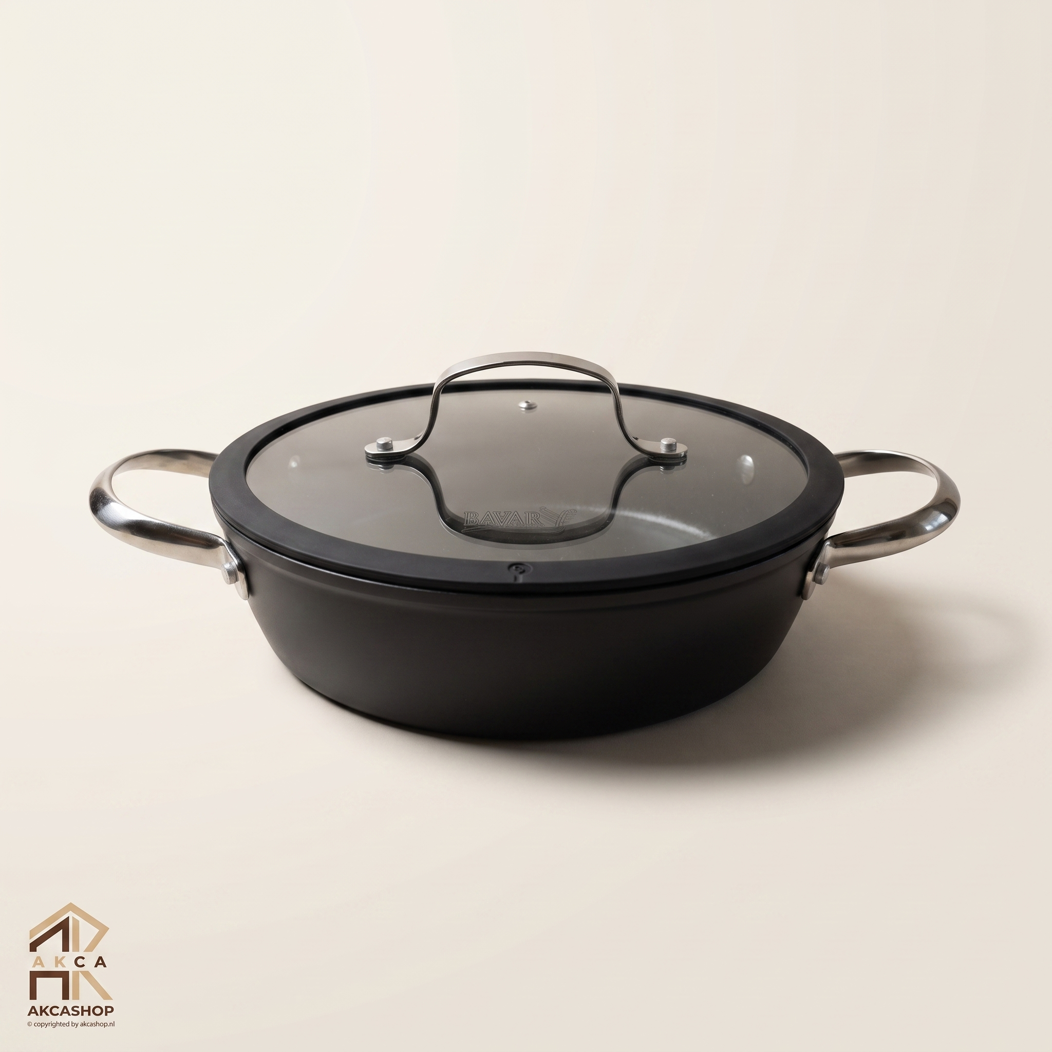 Bavary - PFAS Vrije Braadpan laag - Zwart - 24/28cm