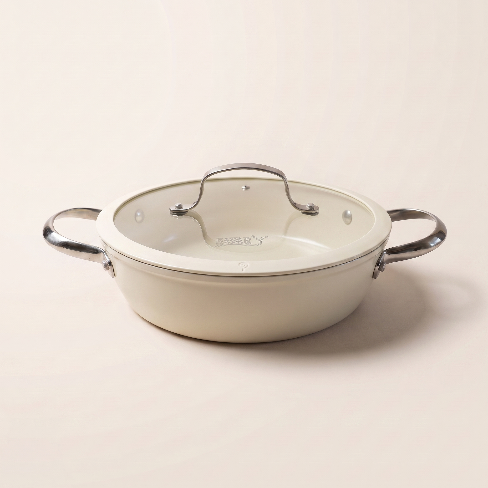 Bavary - PFAS Vrije Shallow pan - Creme - 24/28cm