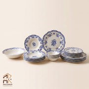 Vintage Serviesset - 25 Delig - Blauw