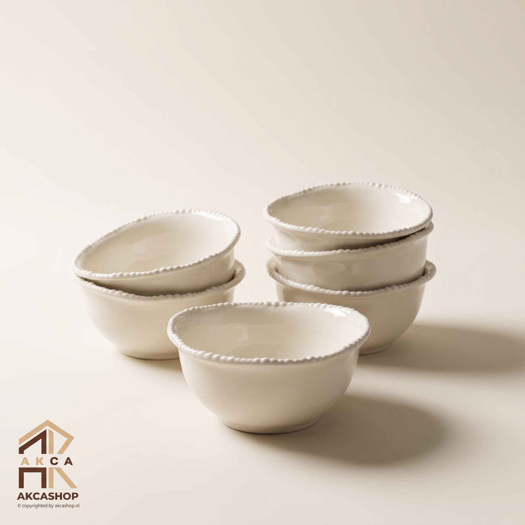 Pearls schaaltjes - Set van 6 - 11,5cm