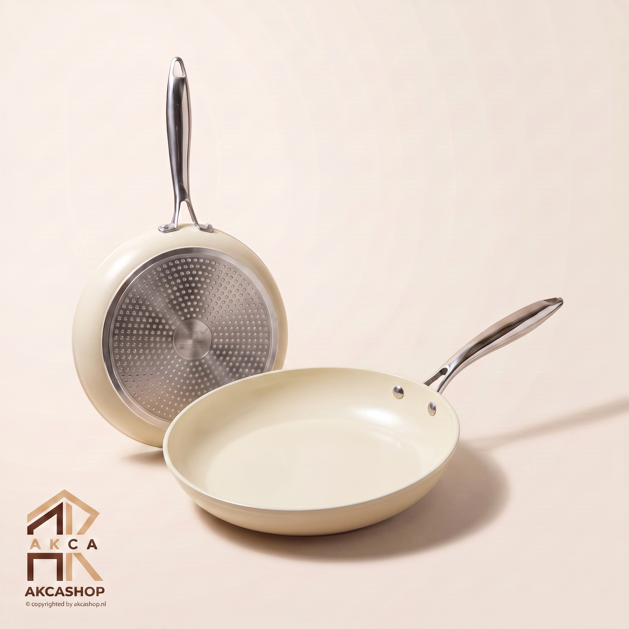 Bavary - PFAS Vrije koekenpan - Creme - 20 tot 32cm